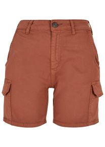 Urban Classics Damen Cargohose "Urban Classics Damen Ladies High Waist Cargo Shorts", orange, Gr. 34, unifarben, 98% Baumwolle, 2% Elasthan, Hosen