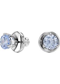 Swarovski Damen Paar Ohrstecker "Schmuck Geschenk Ohrringe Solitaire, 5725002", Metall, blau, Metall, Ohrringe, mit Swarovski Kristall