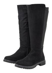 sheego Damen Weitschaftstiefel "Große Größen", Gr. 44, schwarz, Obermaterial: 100% Polyester, klassisch, Schuhe, mit Stretcheinsatz, in