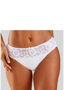 Lascana Damen Bikinislip "Wanda", Gr. 32, weiß, Microtouch, Spitze, Obermaterial: 80% Polyamid, 12% Polyester, 8% Elasthan, Unterhosen, mit Stickerei