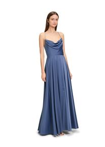 Vera Mont Damen Abendkleid "Vera Mont Abendkleid mit Wasserfallausschnitt", blau, elegant, Gr. 46, Satin, Obermaterial: 97% Polyester, 3% Elasthan.