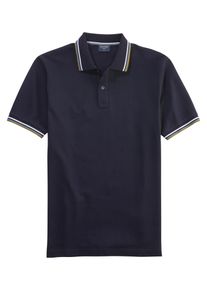 OLYMP Herren Poloshirt "Casual", blau, casual, Gr. M, Piquu00e9, Obermaterial: 100% Baumwolle, Shirts, farbliche Kontrast-Details