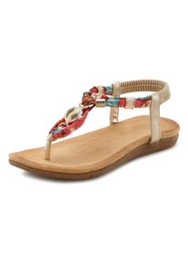 Lascana Damen Zehentrenner, Gr. 42, bunt, Obermaterial: 50% Lederimitat, 50% Textilmaterial. Decksohle: 100% Textilmaterial. Laufsohle: 100%
