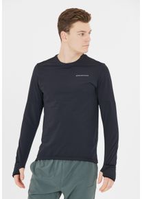 Endurance Herren Langarmshirt "Cedric", schwarz, casual, Gr. S, unifarben, 90% Polyester, 10% Elasthan, Shirts, mit 4-Wege-Stretch und Reflektoren