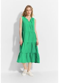 Cecil Damen Sommerkleid, grün, casual, Gr. XXL, unifarben, Stoff, 55% Leinen, 45% Viskose, Kleider, mit Volant