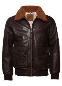Top Gun Herren Lederjacke "TG2023002", braun, Gr. XL, Obermaterial: 100% Lammleder / Futter: 100% Polyester / Wattierung: 100% Polyester / Strick: