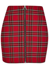 Urban Classics Damen Sommerrock "Urban Classics Damen Ladies Short Checker Skirt", rot, Gr. S, kariert, 71% Viskose, 25% Polyester, 4% Elasthan, Röcke