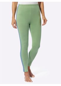 Damen Leggings, grün, Gr. 42, unifarben, 95% Baumwolle, 5% Elasthan, Hosen