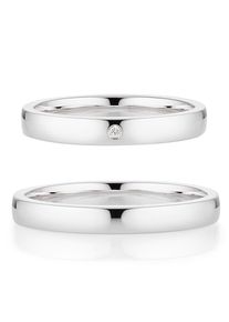 Bruno Banani Trauring "Schmuck Geschenk Ehering Hochzeit Damenring Herrenring", 53, 0,01 ct SI = kleine Einschlüsse mit Brillant, Silber 925