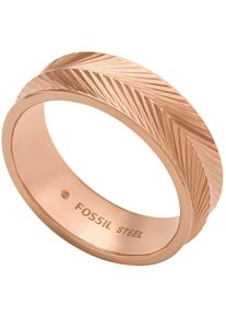 Fossil Damen Fingerring "HARLOW, JF04667040, JF04663791", 17,5, Edelstahl, 10mm, rosa, Edelstahl, Fingerringe