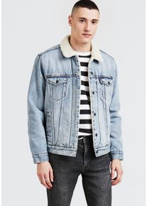 Levi's LEVI'S Herren Kurzjacke "SHERPA", grau, casual, Gr. XL, Denim/Jeans, Obermaterial: 100% Baumwolle, Jacken, mit Sherpa Fütterung