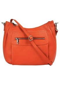 Samantha Look Damen Umhängetasche, orange, Leder, unifarben, Taschen, echt Leder, Made in Italy