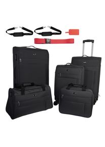 Travel Pal Trolleyset "Reisegepäck Trolley-Set PALMA", schwarz, Polyester, unifarben, Koffer-Sets, 3 Koffer S/M/L, Reisetasche, Fliegetasche,