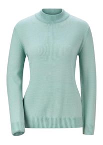 CLASSIC Damen Stehkragenpullover "Pullover", grün, Gr. 50, unifarben, 100% Schurwolle, Pullover