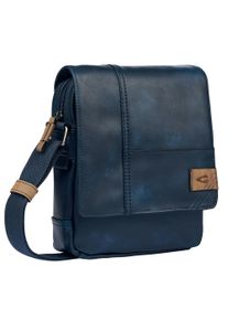 Camel Active Damen Umhängetasche "Laos", blau, Polyurethan, Polyurethan (PU), beschichtet, kontrastfarbene Details, leichte Abriebeffekte, Retro,