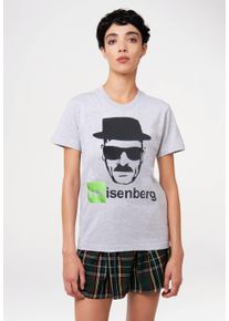 logoshirt Damen T-Shirt "Heisenberg", grau, casual, Gr. S, bedruckt, 95% Baumwolle, 5% Viskose, Shirts, mit coolem Print