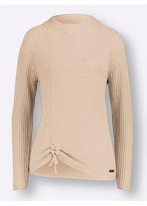 Casual Looks Damen Strickpullover "Pullover", beige, Gr. 40, unifarben, 50% Baumwolle, 50% Polyacryl, Pullover