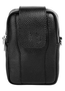 Samantha Look Damen Umhängetasche, schwarz, Leder, unifarben, Taschen, echt Leder, Made in Italy