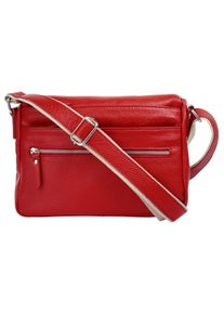 Samantha Look Damen Umhängetasche, rot, Leder, unifarben, Taschen, echt Leder, Made in Italy
