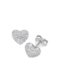 Smart Jewel Damen Paar Ohrstecker "Herz mit Zirkonia, Silber 925", Silber 925 (Sterlingsilber), silber, Silber 925 (Sterlingsilber), Ohrringe
