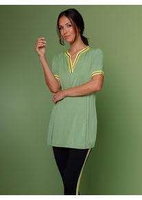 Damen Kurzarmshirt "Modal-Longshirt", Gr. 36, grün, 95% Modal, 5% Elasthan, unifarben, Shirts