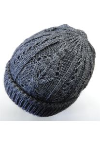 Chaplino Damen Strickmütze, grau, casual, unifarben, 60% Polyacryl, 30% Wolle, 10% Wolle, Mützen, mit schönem Zopfmuster