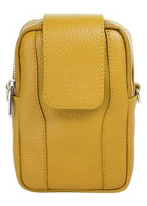 Samantha Look Damen Umhängetasche, gelb, Leder, unifarben, Taschen, echt Leder, Made in Italy