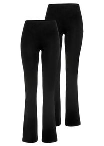 Flashlights Damen Jazzpants, schwarz, Basic, Gr. 32, unifarben, Jersey, Obermaterial: 95% Baumwolle, 5% Elasthan, Hosen, mit leicht ausgestelltem Bein