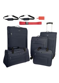 Travel Pal Trolleyset "Reisegepäck Trolley-Set PALMA", blau, Polyester, unifarben, Koffer-Sets, 3 Koffer S/M/L, Reisetasche, Fliegetasche,