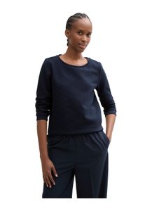 Damen Sweatshirt, blau, casual, Gr. XS, Tom Tailor Denim, Strukturmuster, Sweatware, Obermaterial: 54% Baumwolle, 44% Polyester, 2% Elasthan,