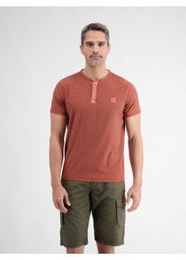 Lerros Herren Henleyshirt "Lerros Gestreiftes Serafino-Shirt für Herren", rot, Gr. L, 100% Baumwolle, Shirts