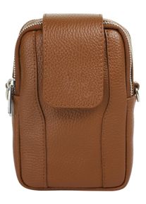 Samantha Look Damen Umhängetasche, braun, Leder, unifarben, Taschen, echt Leder, Made in Italy
