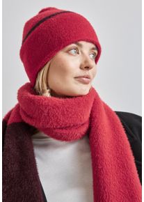 Street One Damen Strickmütze, rot, casual, unifarben, Web, Materialmix, Mützen, aus softem Materialmix