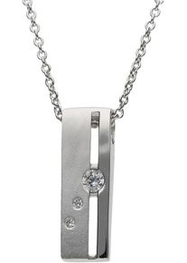 Firetti Damen Kette mit Anhänger "Schmuck Geschenk Halsschmuck Halskette Kette matt glanz", Messing, L: 45cm B: 1,4mm, silber, Messing, B:1,4mm,