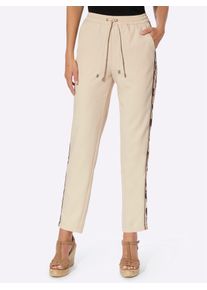 Heine Damen Schlupfhose, beige, Gr. 34, gemustert, animal-print, bedruckt, 96% Polyester, 4% Elasthan, Hosen