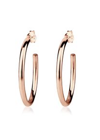 Elli Damen Paar Creolen "Creolen Klassisch Rund 925 Silber", OneSize, ohne Stein, Silber 925 (Sterlingsilber), rosa, Silber 925 (Sterlingsilber),