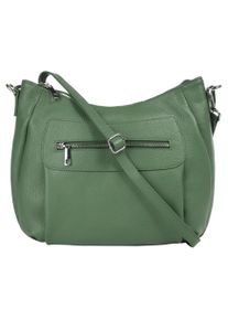 Samantha Look Damen Umhängetasche, grün, Leder, unifarben, Taschen, echt Leder, Made in Italy