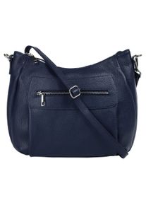 Samantha Look Damen Umhängetasche, blau, Leder, unifarben, Taschen, echt Leder, Made in Italy