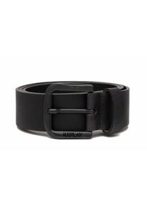 Replay Damen Ledergürtel, schwarz, Gr. 85, Rindsleder, Gürtel
