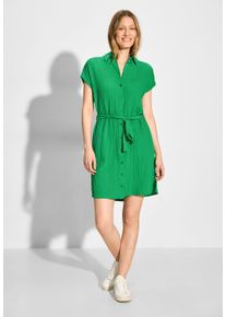 Cecil Damen Blusenkleid, grün, casual, Gr. L, unifarben, Stoff, 56% Viskose, 43% Polyester, 1% Elasthan, Kleider, mit Knopfleiste