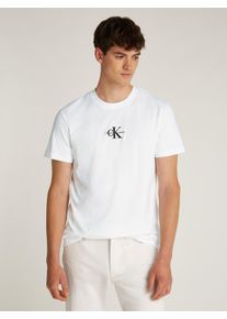 Herren T-Shirt "MONOLOGO TEE", weiß, casual, Gr. XXL, Calvin Klein Jeans, Single Jersey, Obermaterial: 100% Baumwolle, Shirts, mit Logoschriftzug