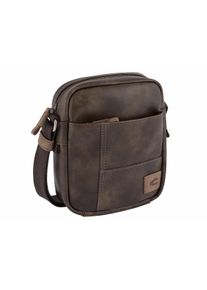 Camel Active Damen Umhängetasche "Laos", braun, Polyurethan, Polyurethan (PU), beschichtet, kontrastfarbene Details, leichte Abriebeffekte, Retro,