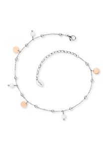 Engelsrufer Fußkette "Little Joy Bicolor, ERFS-LILJOY-PE-BI", Edelstahl-Perlen, rosa, Edelstahl, Perlen, Fußkettchen, mit Süßwasserzuchtperle