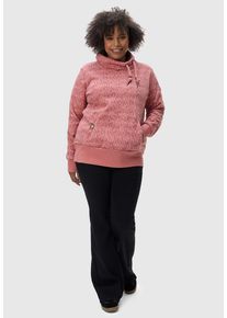 Ragwear Damen Rollkragenpullover "Rylie Print Plus", pink, modisch, Gr. 48, 70% Baumwolle, 30% Polyester, Pullover, modischer Damen Kapuzensweater