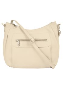 Samantha Look Damen Umhängetasche, beige, Leder, unifarben, Taschen, echt Leder, Made in Italy