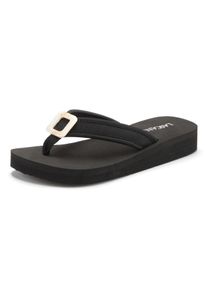 Lascana Damen Badezehentrenner, Gr. 42, schwarz, Obermaterial: 100% Textilmaterial. Decksohle: 100% Synthetik. Laufsohle: 100% Synthetik, unifarben,