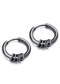 Firetti Damen Paar Creolen "Schmuck Geschenk Classic", Edelstahl, schwarz, Edelstahl, Ohrringe