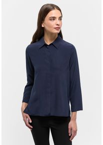 Eterna Damen Hemdbluse "LOOSE FIT", blau, casual, Gr. 36, 100% Seide, Blusen