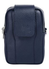 Samantha Look Damen Umhängetasche, blau, Leder, unifarben, Taschen, echt Leder, Made in Italy