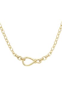 Damen Collier "Ankerkette mit Zirkonia, Silber 925", 45cm, Silber 925 (Sterlingsilber), gold, Giorgio Martello MILANO, Silber 925 (Sterlingsilber),